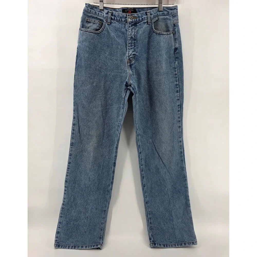 VTG 90's American Eagle Dungarees Mens Jeans Denim Straight Leg Pants Size 34x32